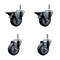 Service Caster 3.5'' Thermo Rubber Wheel Swivel 7/16'' Grip Ring Stem Caster Set 2 Brake, 4PK SCC-GR20S3514-TPRB-PLB-716138-2-S-2 - alternate 1